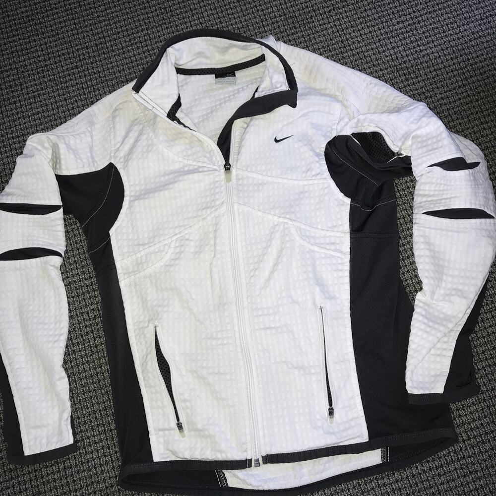 Nike Sphere Thermal Womens Medium (8-10) White FullZip Jacket